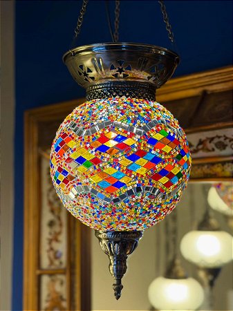 Luminária de Teto Turca Colorida