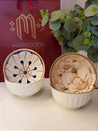 Kit 4 Bowls - Cerâmica - Azul, Verde e Bege