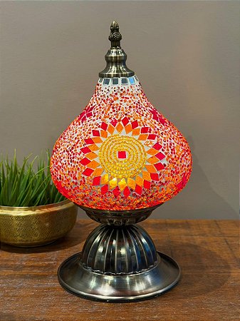 Luminária Turca Laranja, Vermelho e Amarelo G