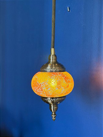 Luminária de Teto Turca Amarelo e Laranja M