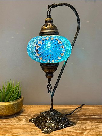 Luminária Turca Pendente G Azul