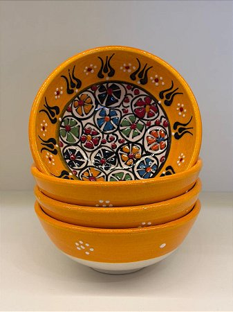 Bowl - Cerâmica - Turquia - Tamanho Médio - Amarelo e Colorido