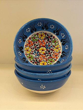 Bowl - Cerâmica - Turquia - Tamanho Médio - Azul Claro e Colorido