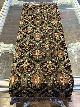 Caminho de Mesa em Jacquard - Preto