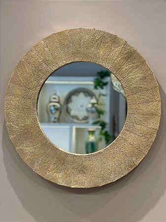 Espelho - Metal - Dourado - 80CM
