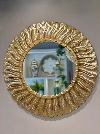 Espelho - Metal - Dourado - 85CM