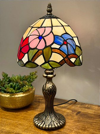 Abajur Tiffany - Vitral - Ouro Velho