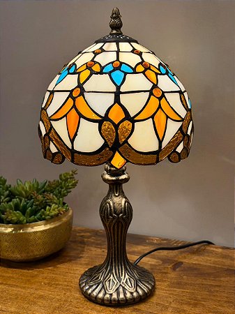 Abajur Tiffany - Vitral - Ouro Velho