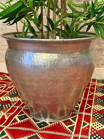 Cachepot em Alumínio - Prata - 51CM