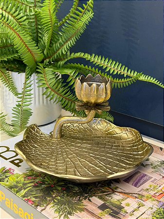 Castiçal - Porta Vela - Metal - Dourado - 20CM