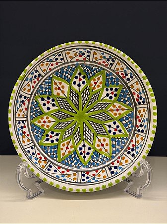 Bowl - Cerâmica - Tunísia - Verde Claro e Colorido