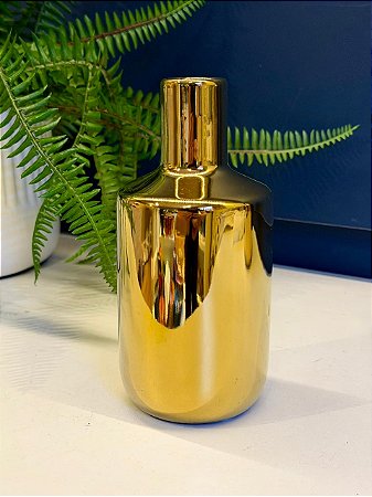 Vaso - Cerâmica - Dourado - 15CM