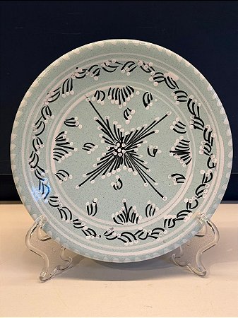 Prato de Parede PP - Tunísia - Decorativo - Cerâmica - Pintado à mão - Turquesa