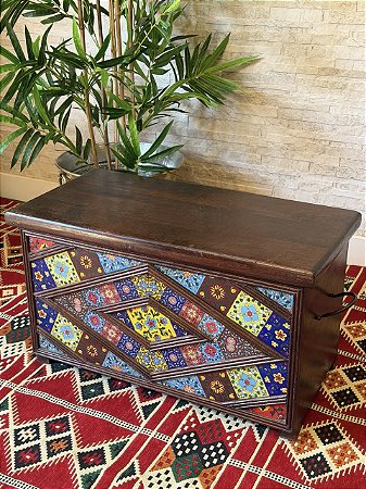 Baú - Madeira - Aplique em Azulejo - 70cm