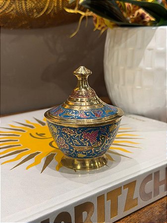 Pote - Latão - Azul e Dourado