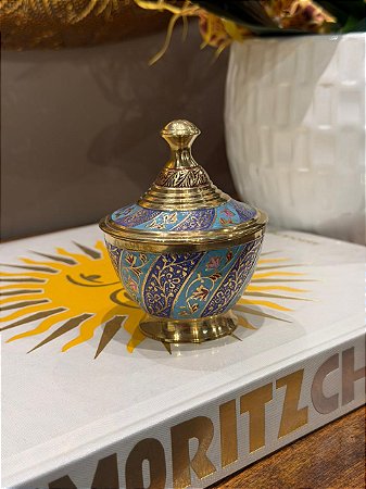 Pote - Latão - Dourado - Azul e Roxo