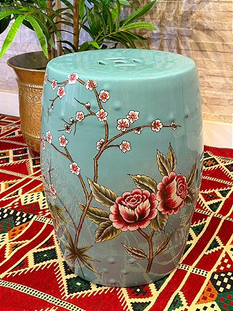Seat Garden - Banco - Cerâmica - Turquesa - Flores
