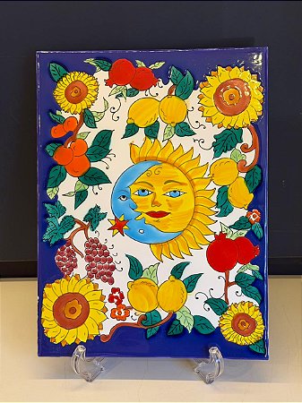 Quadro Azulejo - Tunísia - Sem Moldura - Colorido - 33CM