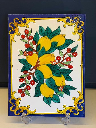 Quadro Azulejo - Tunísia - Sem Moldura - Colorido - 33CM