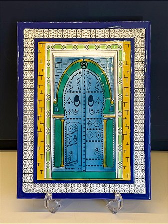 Quadro Azulejo - Tunísia - Sem Moldura - Colorido - 33CM