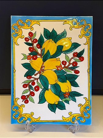 Quadro Azulejo - Tunísia - Sem Moldura - Colorido - 33CM