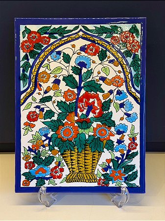 Quadro Azulejo - Tunísia - Sem Moldura - Colorido - 33CM
