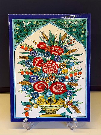 Quadro Azulejo - Tunísia - Sem Moldura - Colorido - 33CM