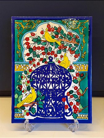 Quadro Azulejo - Tunísia - Sem Moldura - Colorido - 33CM