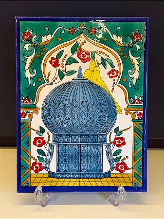 Quadro Azulejo - Tunísia - Sem Moldura - Colorido - 33CM