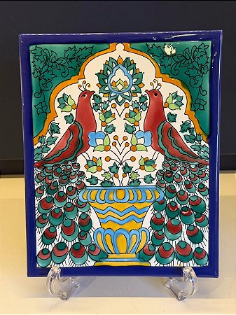 Quadro Azulejo - Tunísia - Sem Moldura - Colorido - 25CM