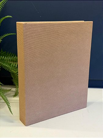 Livro Caixa - Decorativo - Tecido nude