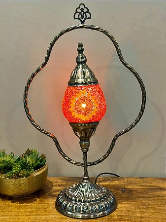 Luminária Turca M - Vermelho e Laranja
