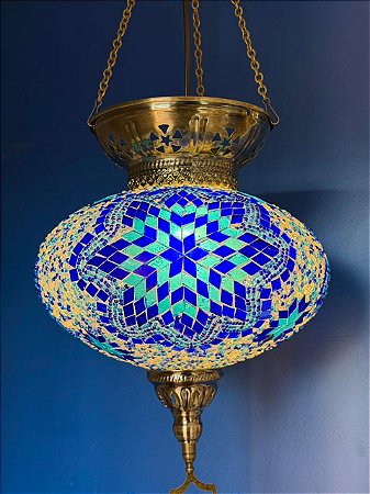 Luminária de Teto Turca Grande - Azul
