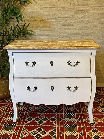 Cômoda em Madeira - Branco Provençal