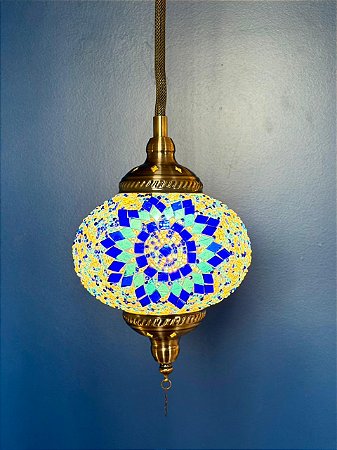 Luminária de Teto Turca Azul G