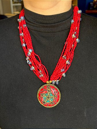 Colar - Miçangas - Vermelho