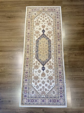 Tapete - Passadeira - Modelo Turco - Bege - 0,70 X 1,80MT
