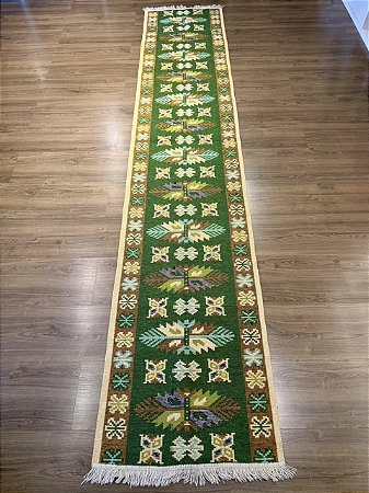 Tapete - Passadeira - Dupla Face - Turco Verde - 0,80 X 4,00MT
