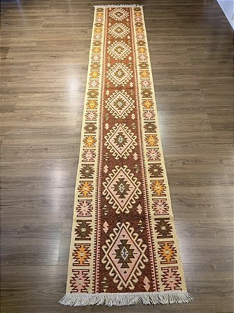 Tapete - Passadeira - Dupla Face - Turco Marrom - 0,80 X 4,00MT
