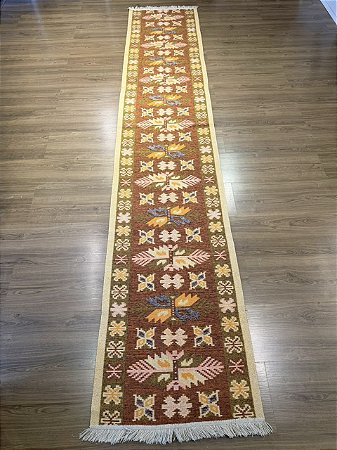Tapete - Passadeira - Dupla Face - Turco Marrom - 0,80 X 4,00MT