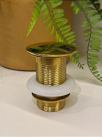 Válvula Ralo 114 - Para Cubas - Dourado Brilhante