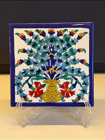 Quadro Azulejo - Tunísia - Sem Moldura - Colorido - 15CM