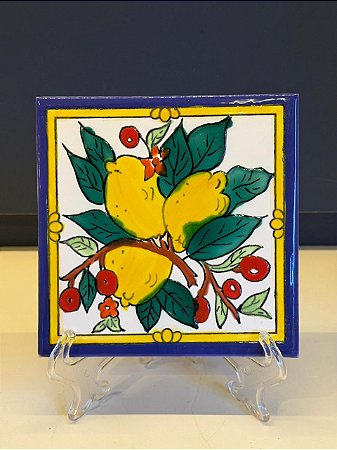 Quadro Azulejo - Tunísia - Sem Moldura - Colorido - 15CM