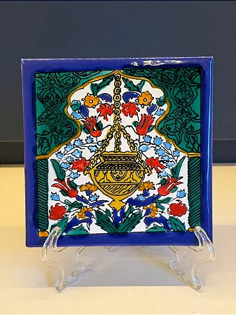 Quadro Azulejo - Tunísia - Sem Moldura - Colorido - 15CM