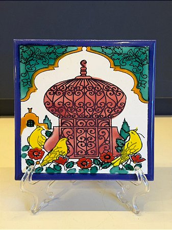 Quadro Azulejo - Tunísia - Sem Moldura - Colorido - 15CM