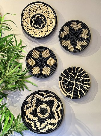 Kit Mandala Decorativa - Palha - Preto