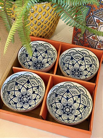 Kit 4 Bowls - Cerâmica - Azul