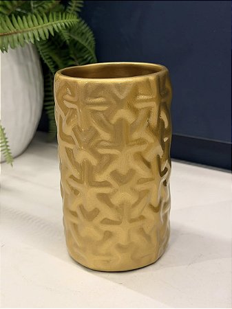 Vaso - Cerâmica - Dourado - 15CM