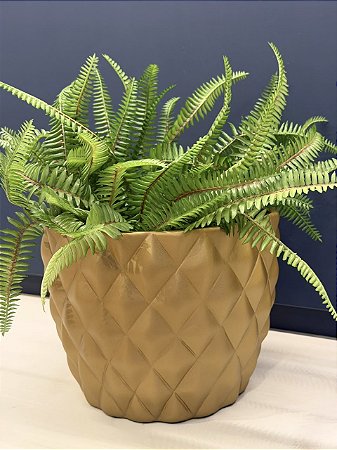 Cachepot em Ceramica - Dourado Fosco - 25CM