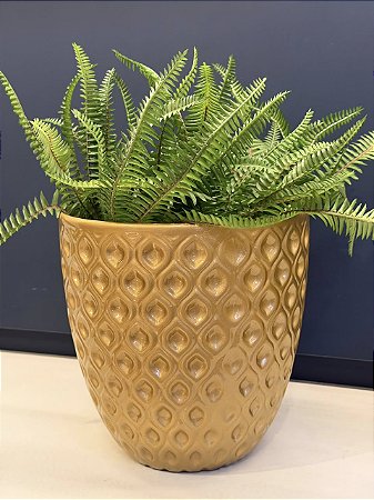 Cachepot em Ceramica - Dourado - 25CM